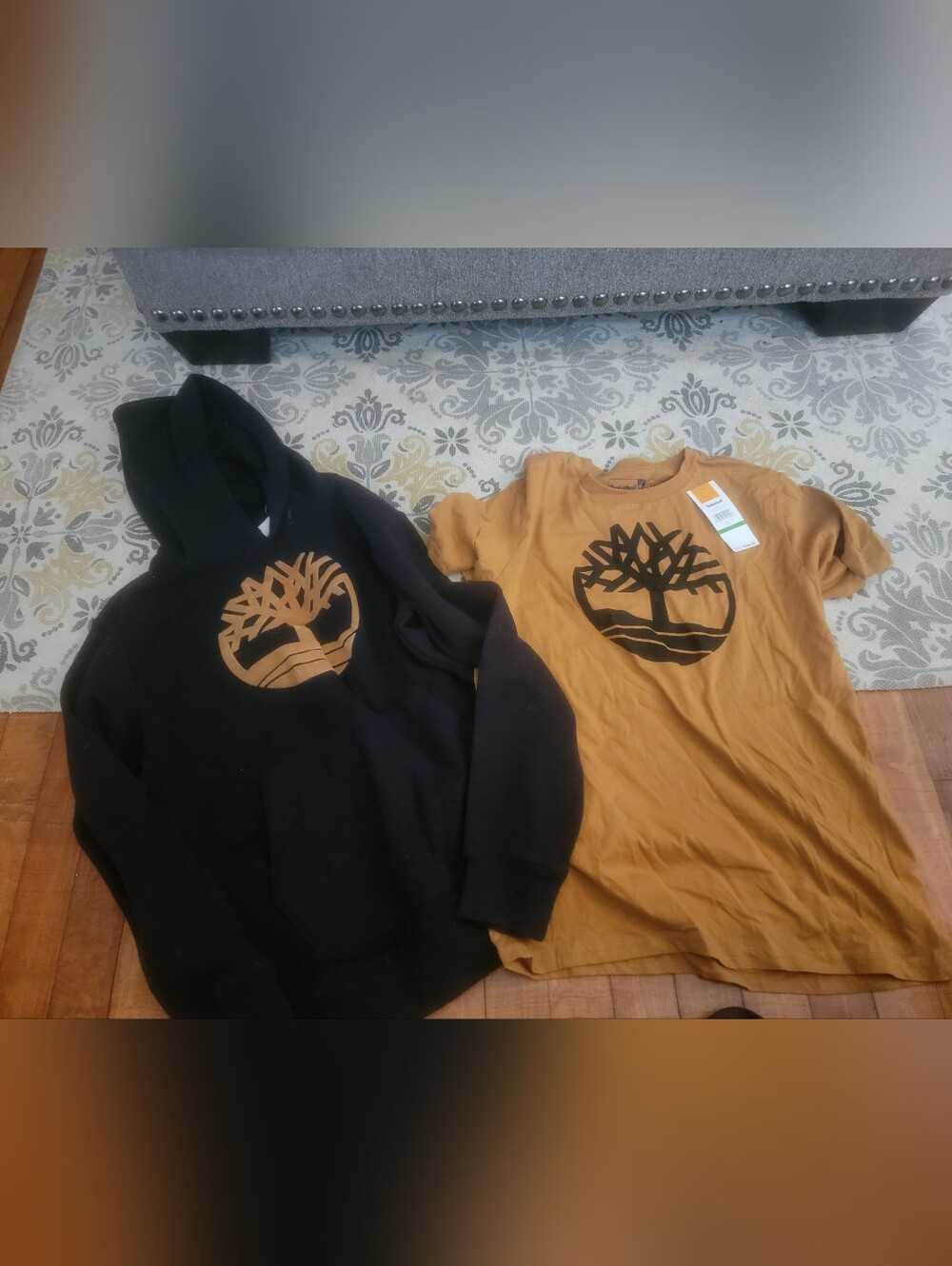 Timberland Boys Black Hoodie & Mustard Tee Set 14/16